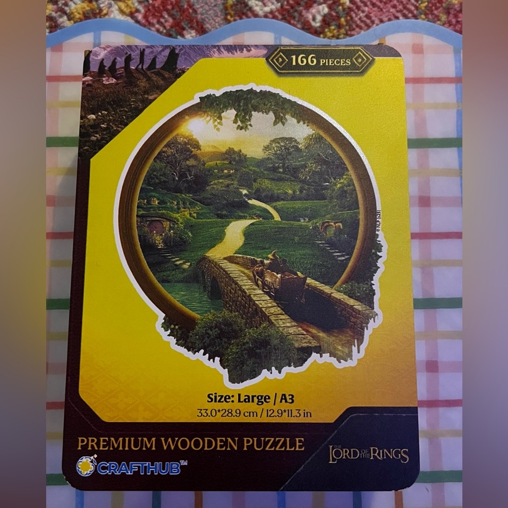 166 🧩 LOTR Puzzle - Premium Wooden Puzzle - Lord of the Rings A3 - Yellow
